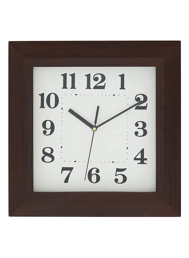 CHRONIKLE Elegant Square Wooden Rosewood Analog Home/Office Decor English Numerals Wall Clock with Sweep Movement (Size: 33.2 x 4.5 x 33.2 CM | Weight: 1340 grm | Color: Rosewood) - Image 1